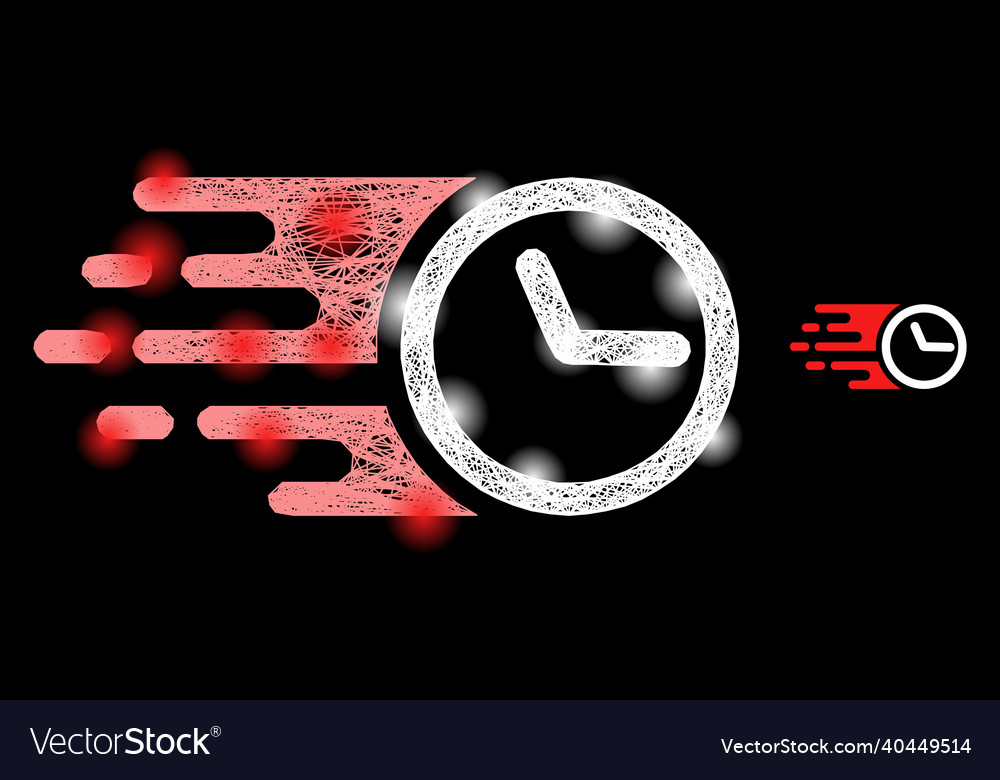 Magic intersected mesh clock with light spots vector image Magic intersected mesh clock with light spots