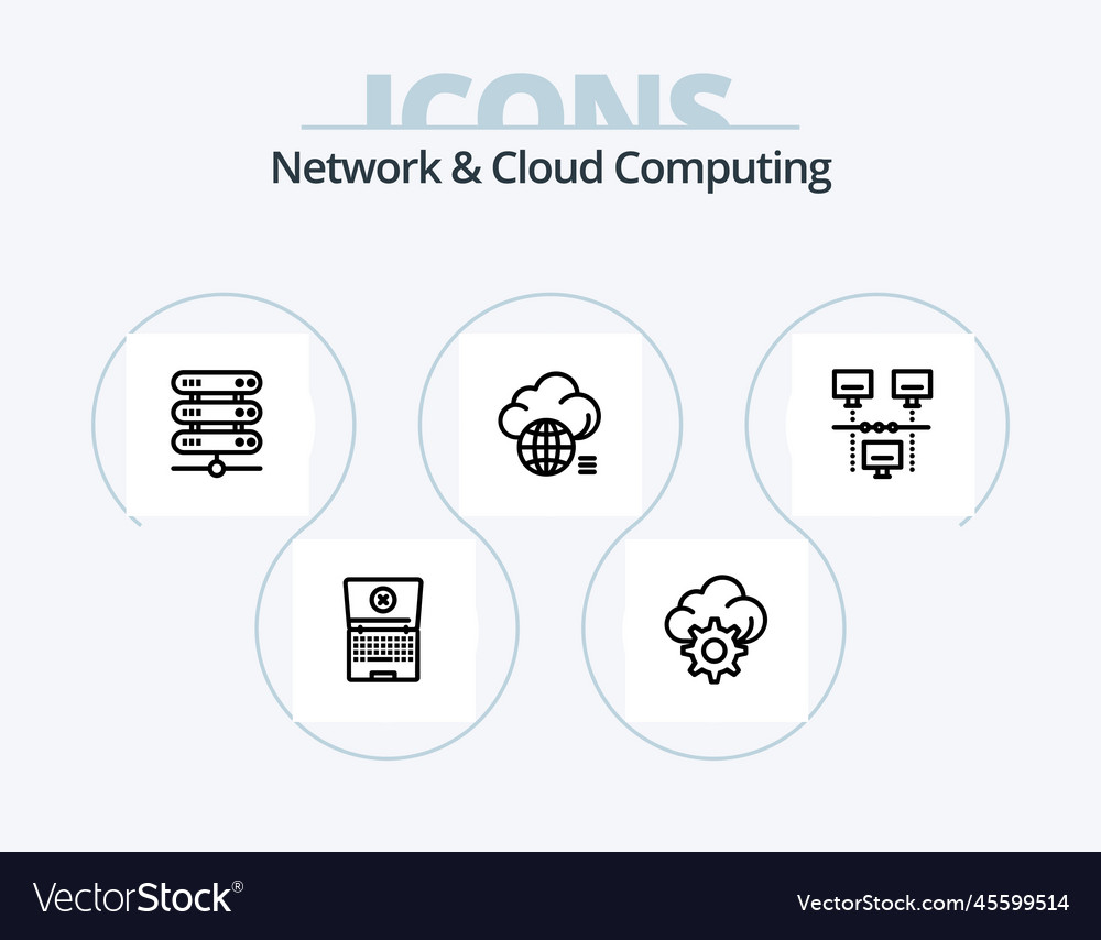 Network and cloud computing line icon pack 5