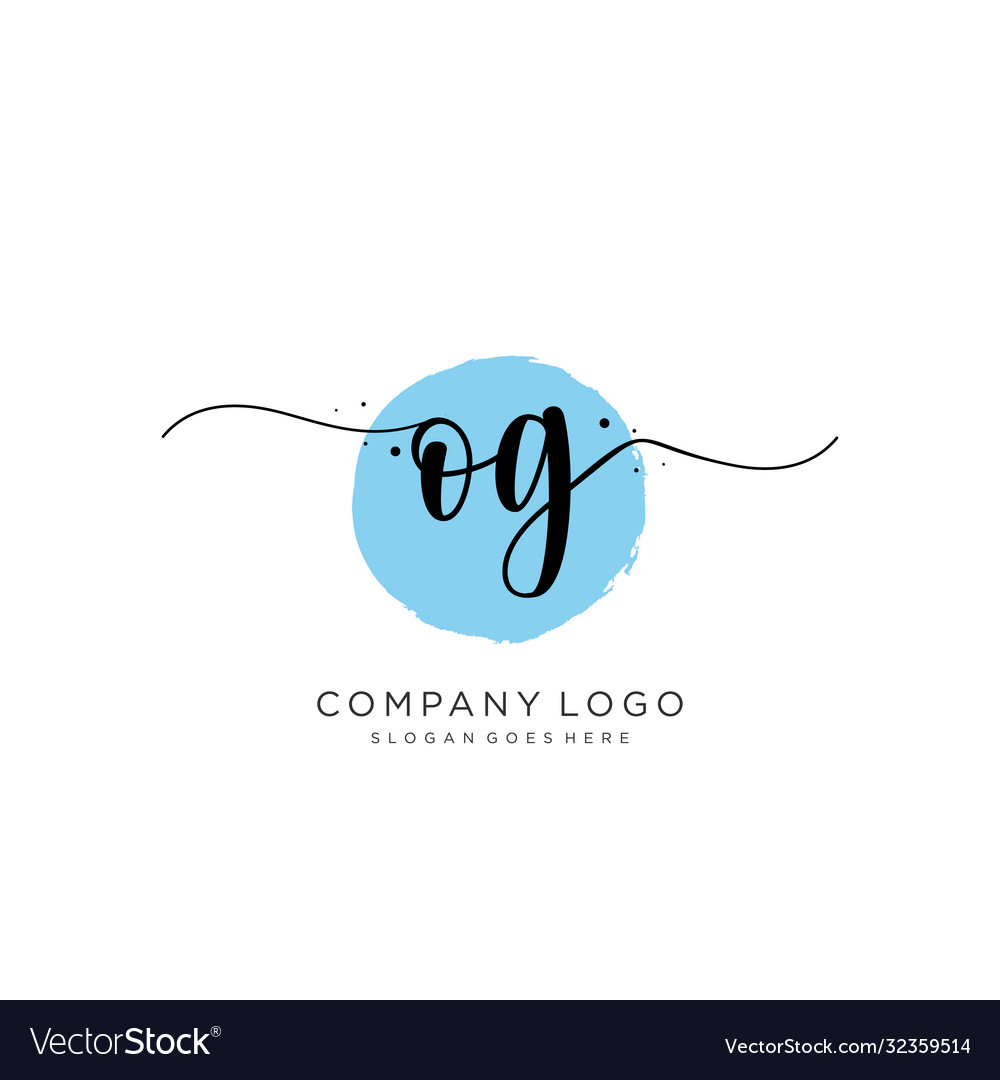 Og initial handwriting logo design Royalty Free Vector Image