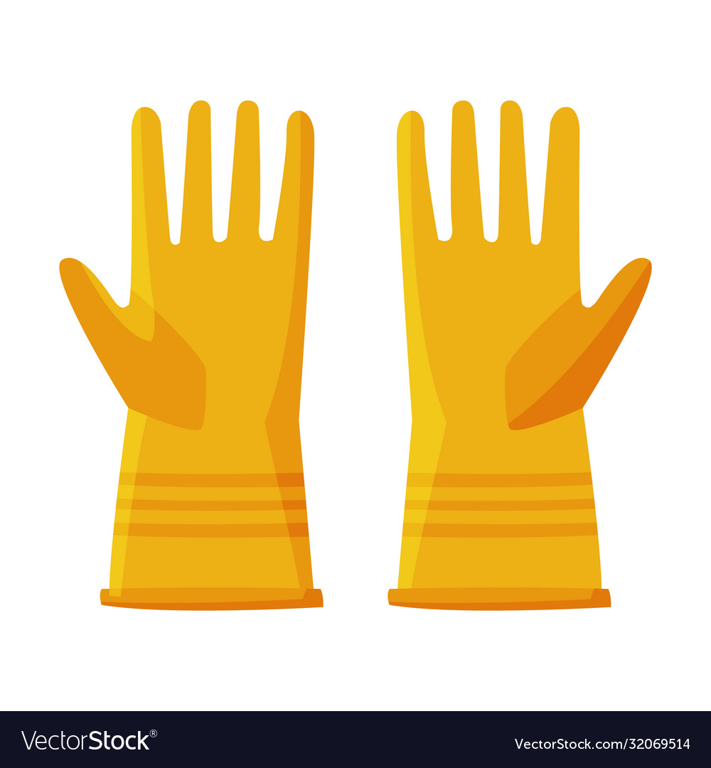 Pair orange rubber gloves garden equipment