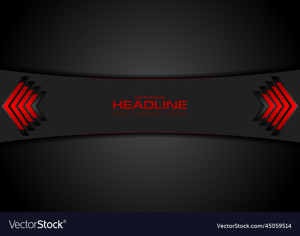 Red and Black Tech Background with Arrows