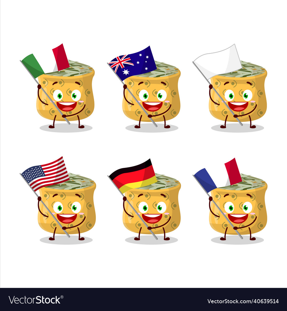 Rosemary cartoon character bring the flags