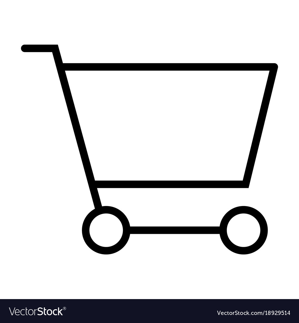 Shopping cart pixel perfect thin line icon 48x48 Vector Image