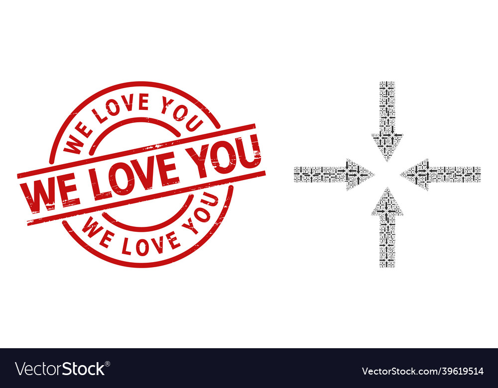 Shrink arrows icon recursion composition vector image Shrink arrows icon recursion composition