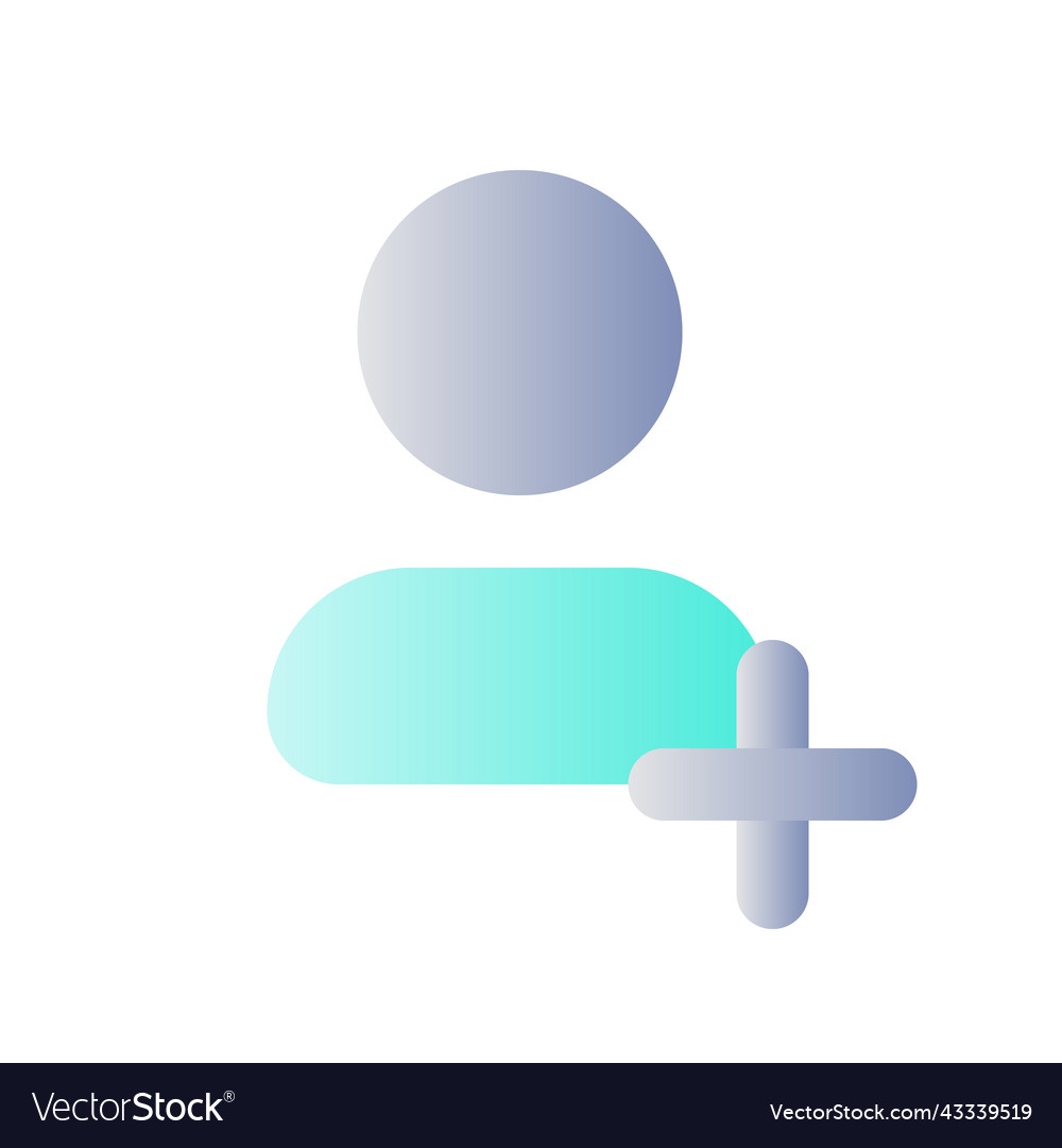 Add new contact flat gradient color ui icon vector image Add new contact flat gradient color ui icon