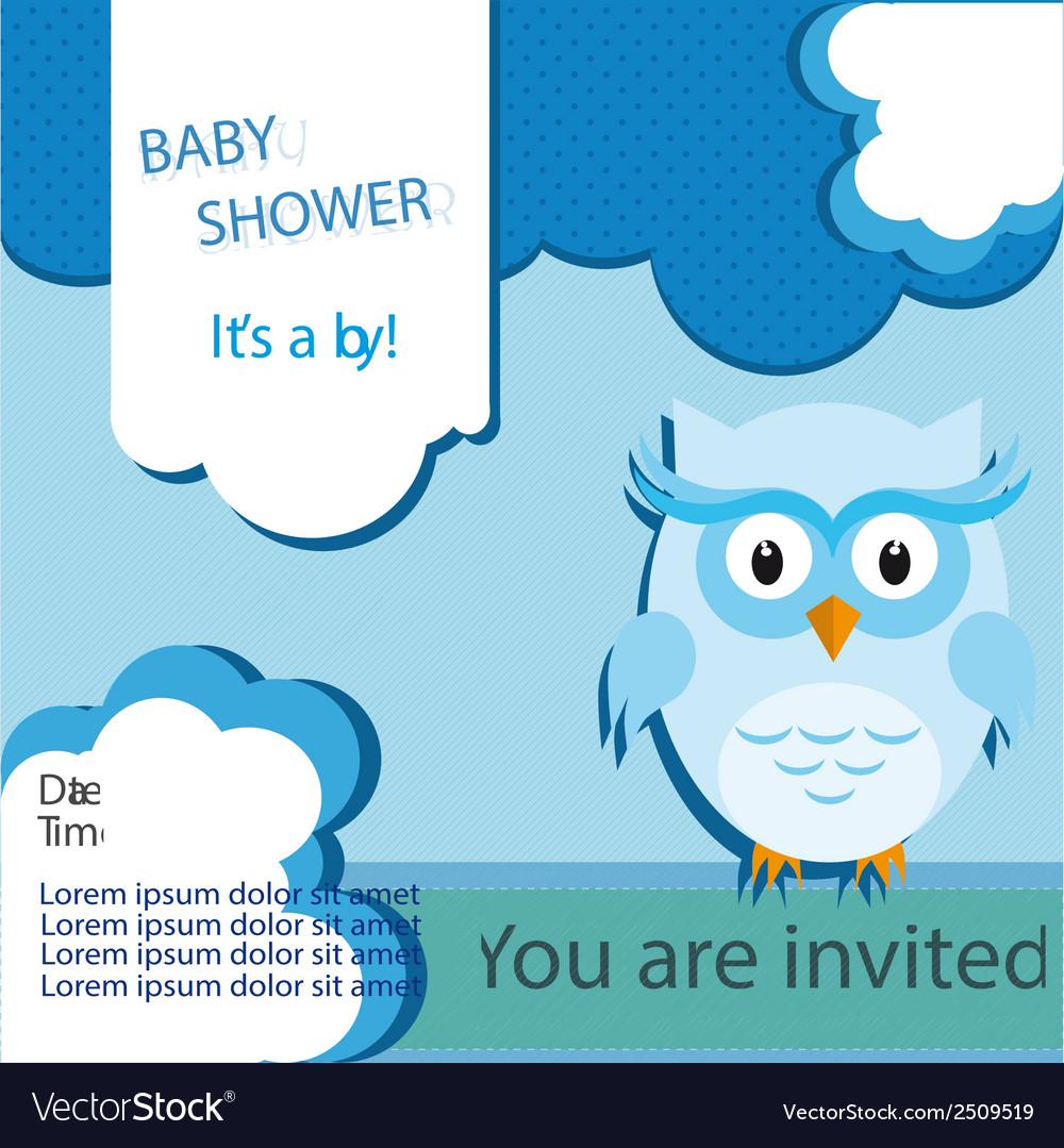 Baby shower card design with owl