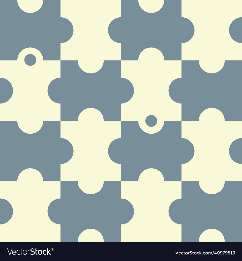 Background seamless classic puzzle square pattern vector image Background seamless classic puzzle square pattern