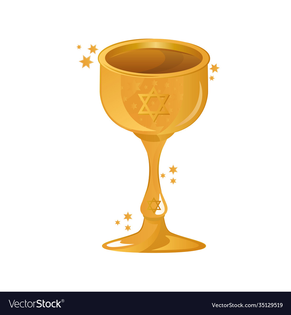 Chalice with jewish star hanukkah celebration icon