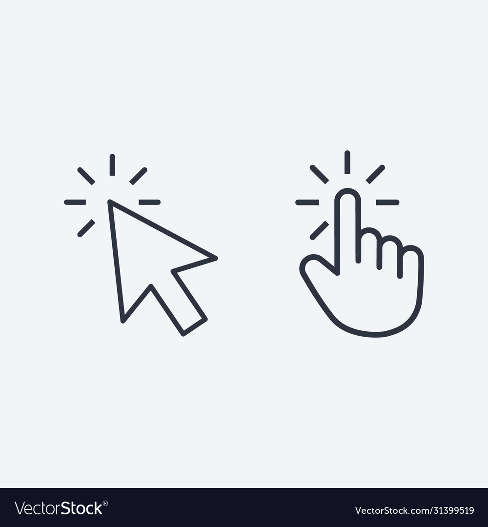 Click icon symbol line in flat style vector image Click icon symbol line in flat style