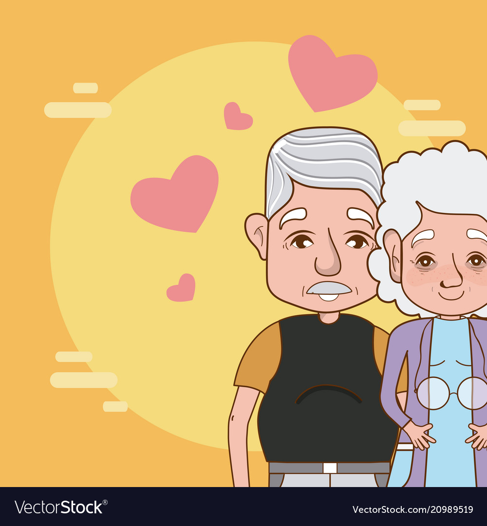 Cute grandparents couple Royalty Free Vector Image