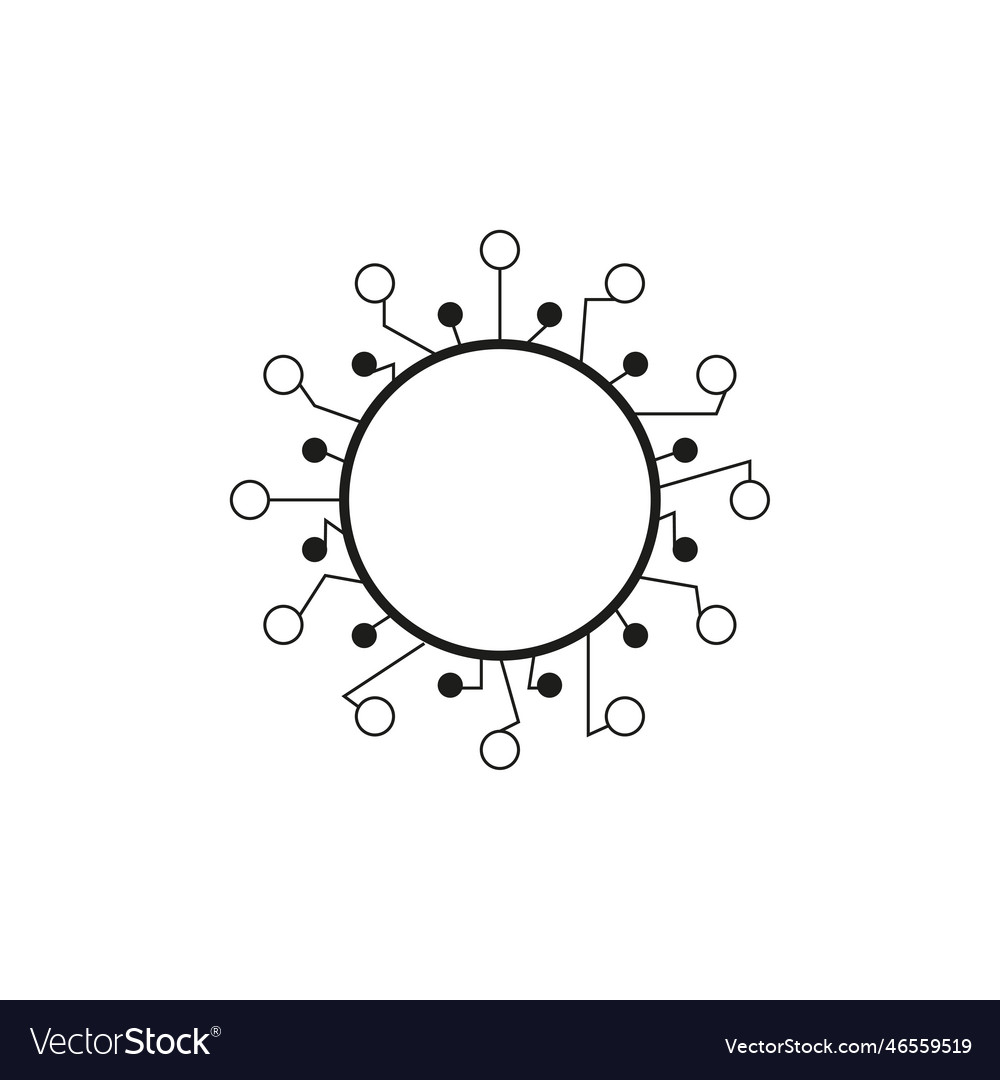 Cyber circle icon computer tech