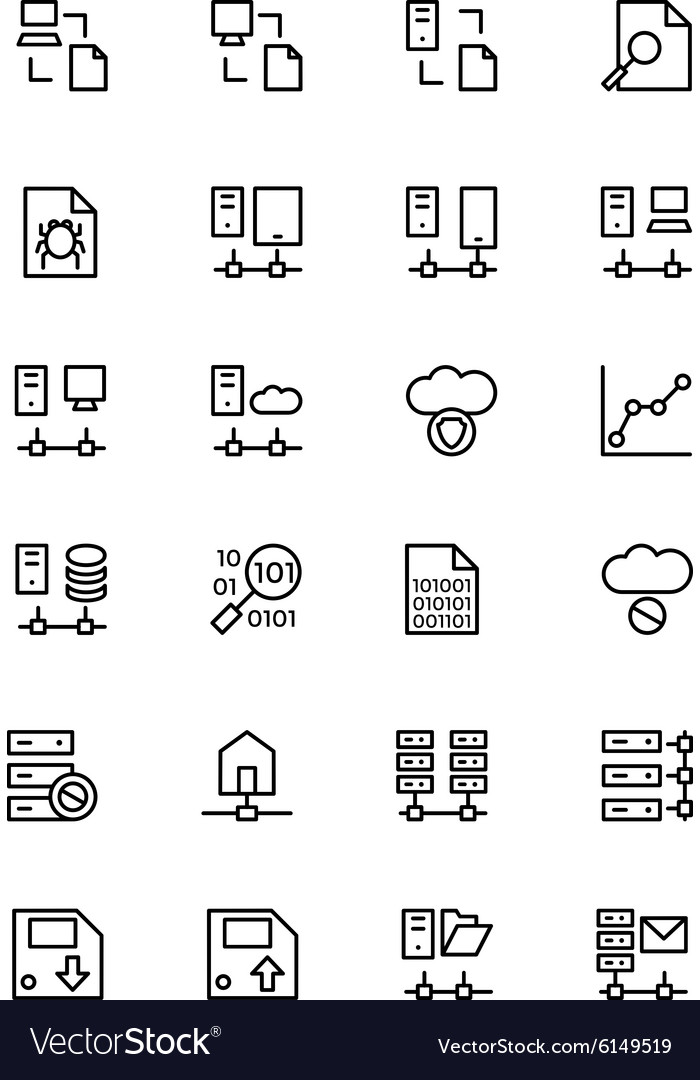 Database and server line icons 5