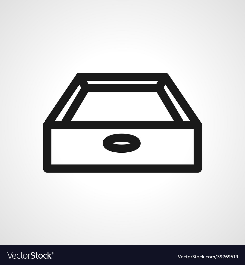 Drawer line icon isolated simple
