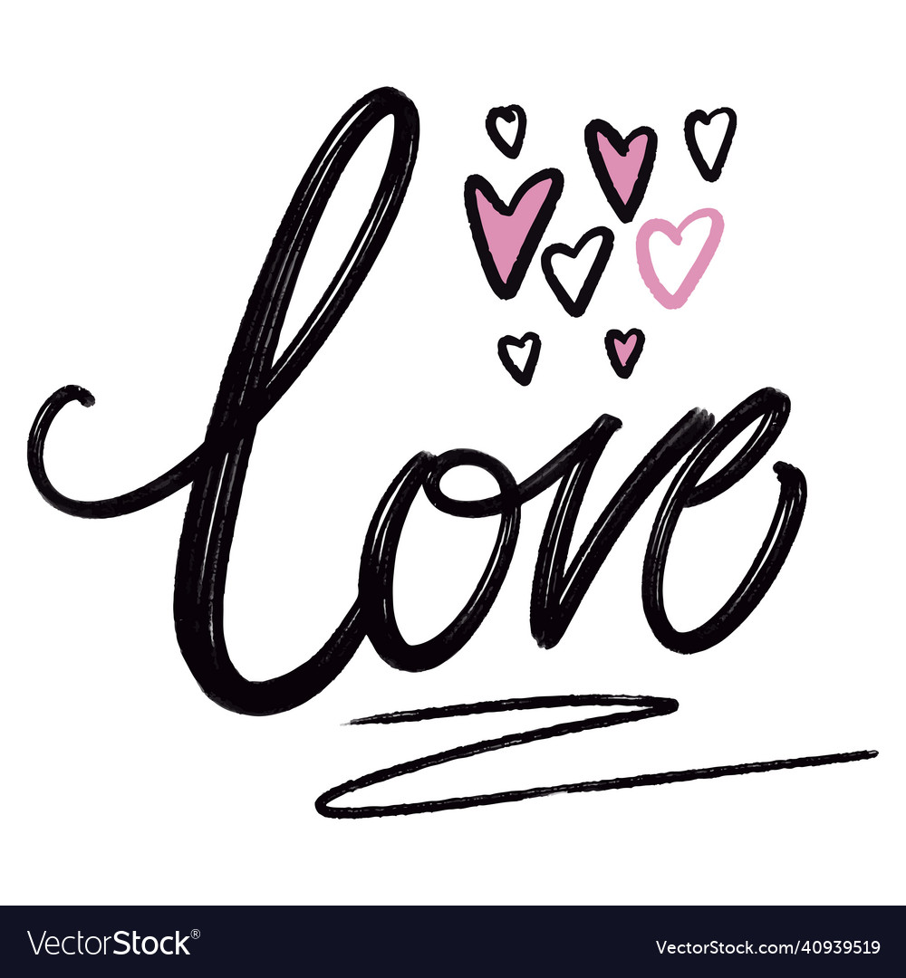 Hand drawn lettering design for valentines day Vector Image