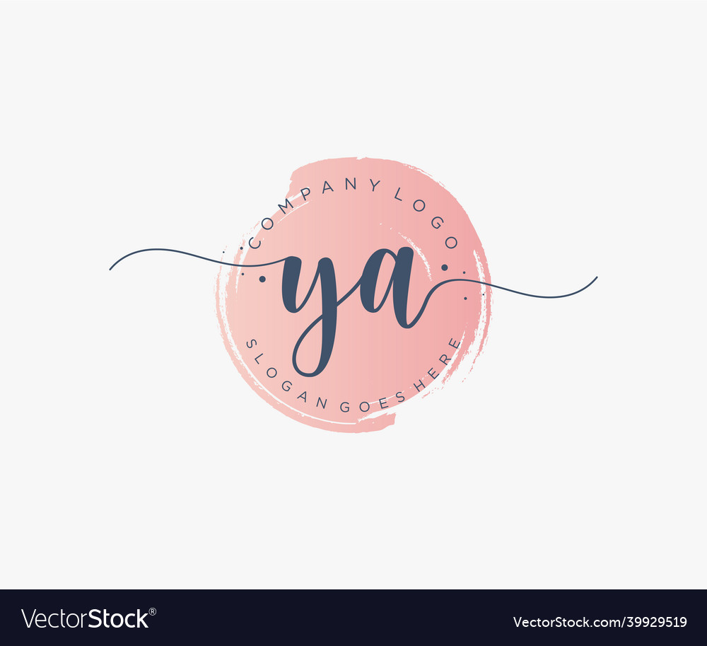 Initial ya feminine logo usable for nature salon