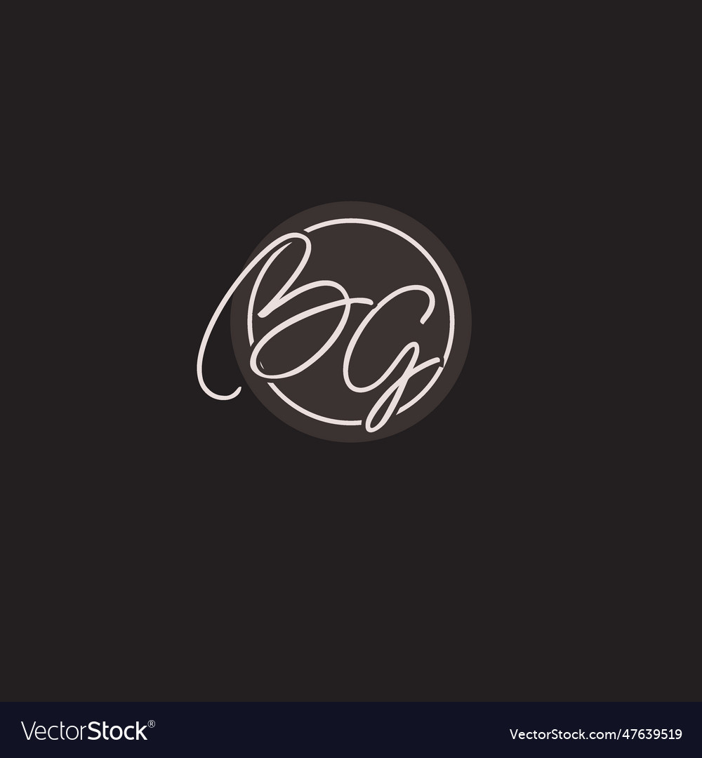 Initials bg logo monogram with simple circle line