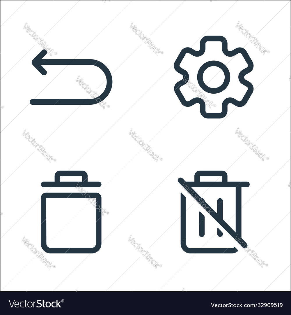 Interface line icons linear set quality vector image Interface line icons linear set quality
