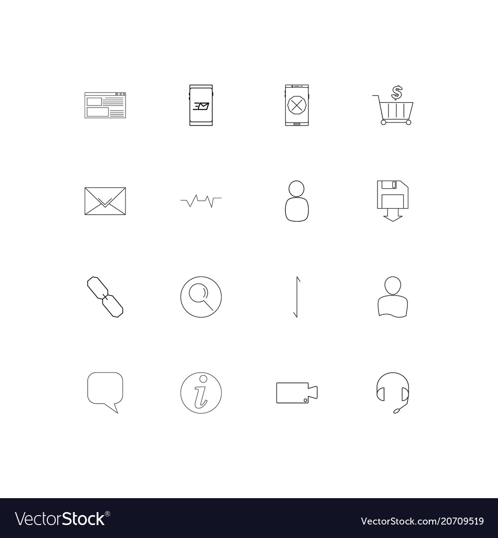 Internet of things simple linear icons set