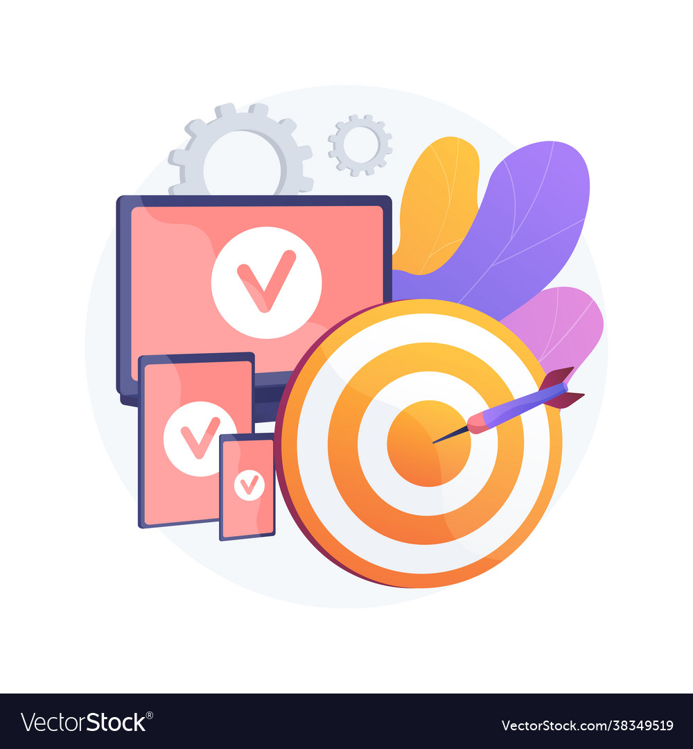 Multi-device targeting abstract concept vector image Multi-device targeting abstract concept