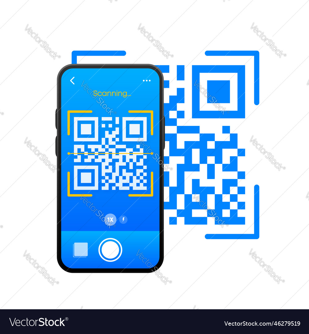 Qr code scan on smartphone for payment Vector Image Qr code scan on smartphone for payment
