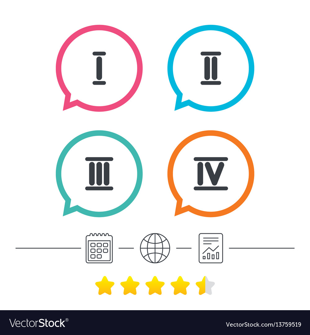 Roman numeral icons number one two three