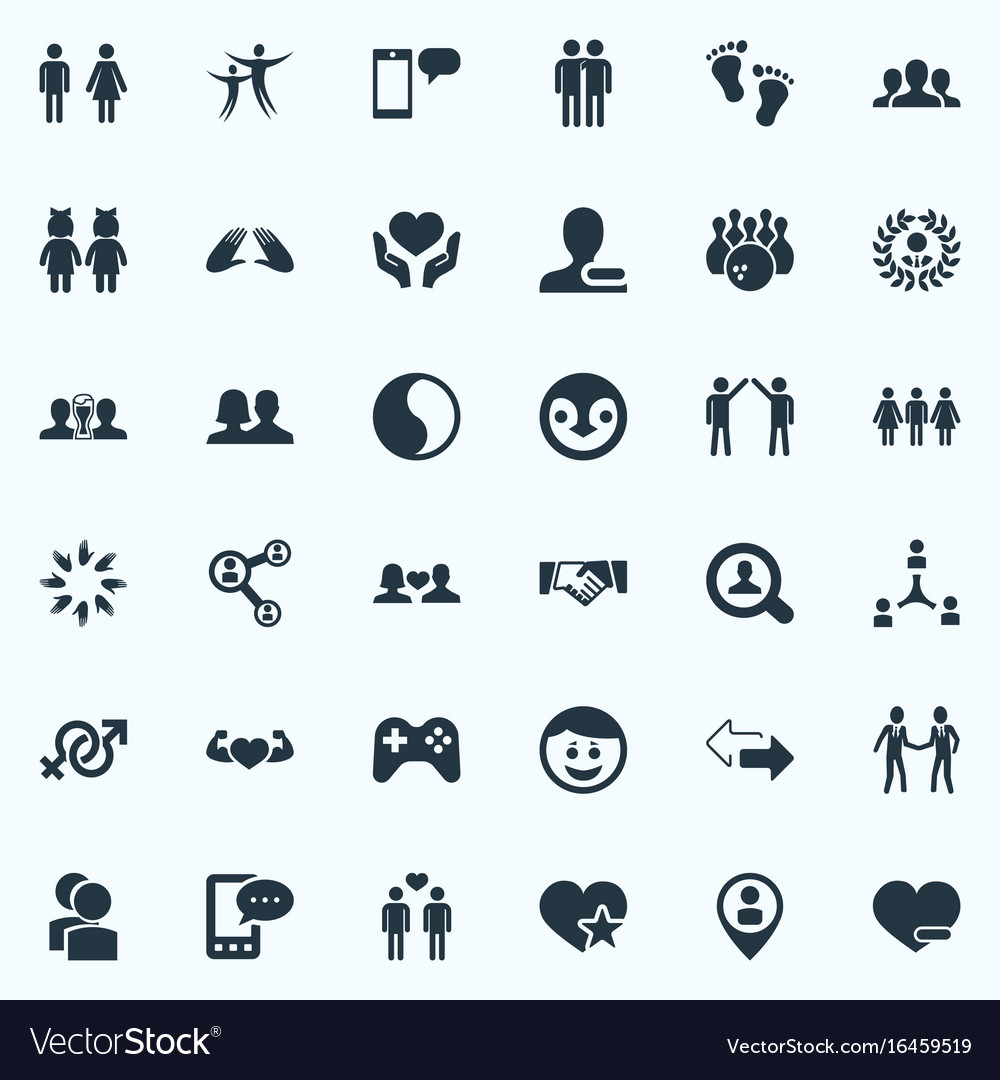 Set of simple buddies icons