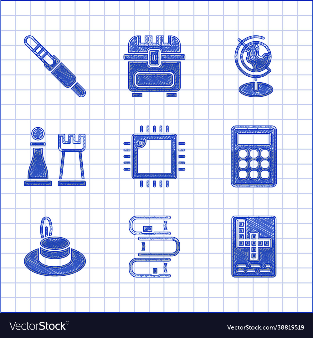 Set processor with cpu book crossword Vector Image Set processor with cpu book crossword