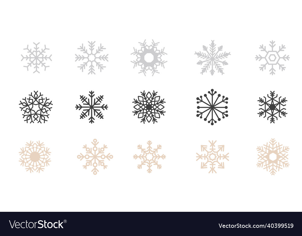 Snowflake line icons editable stroke
