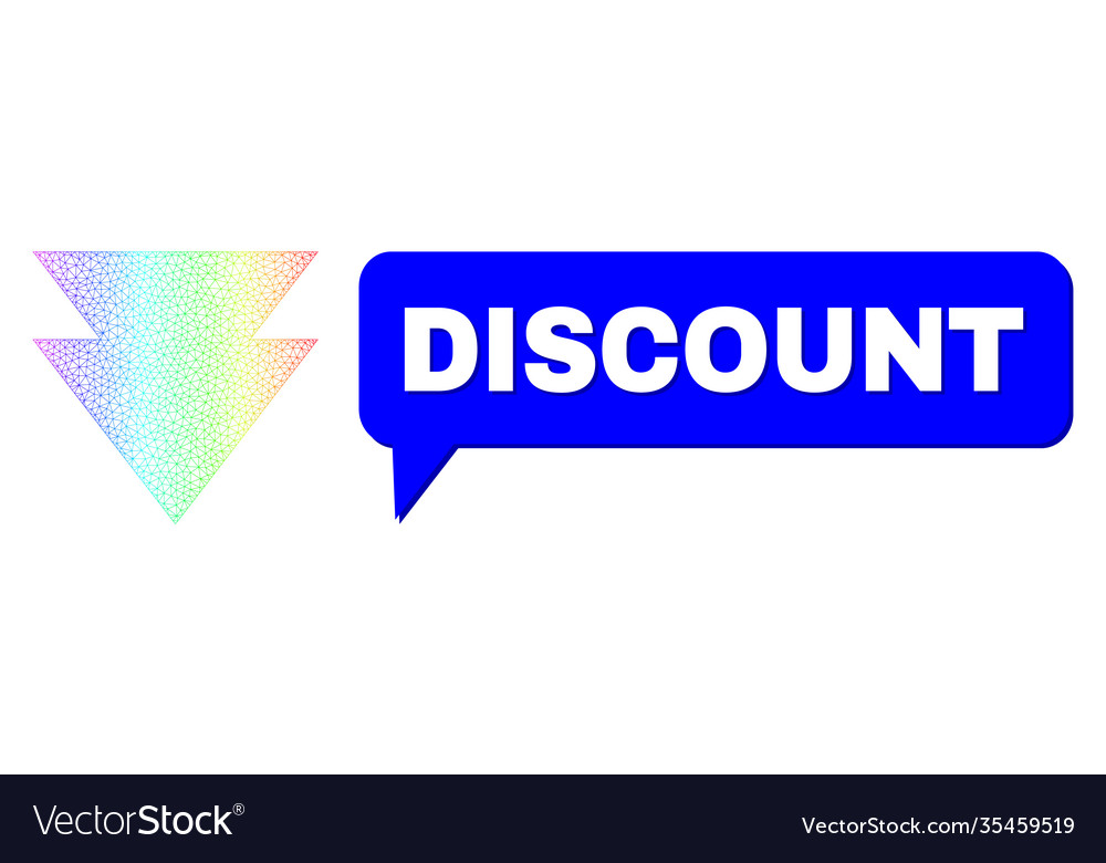 Spectrum net gradient move down icon and discount Vector Image Spectrum net gradient move down icon and discount