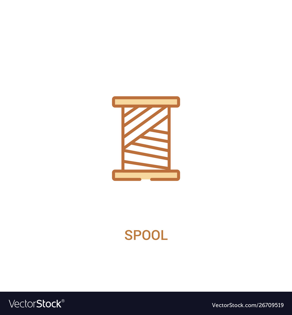 Spool concept 2 colored icon simple line element