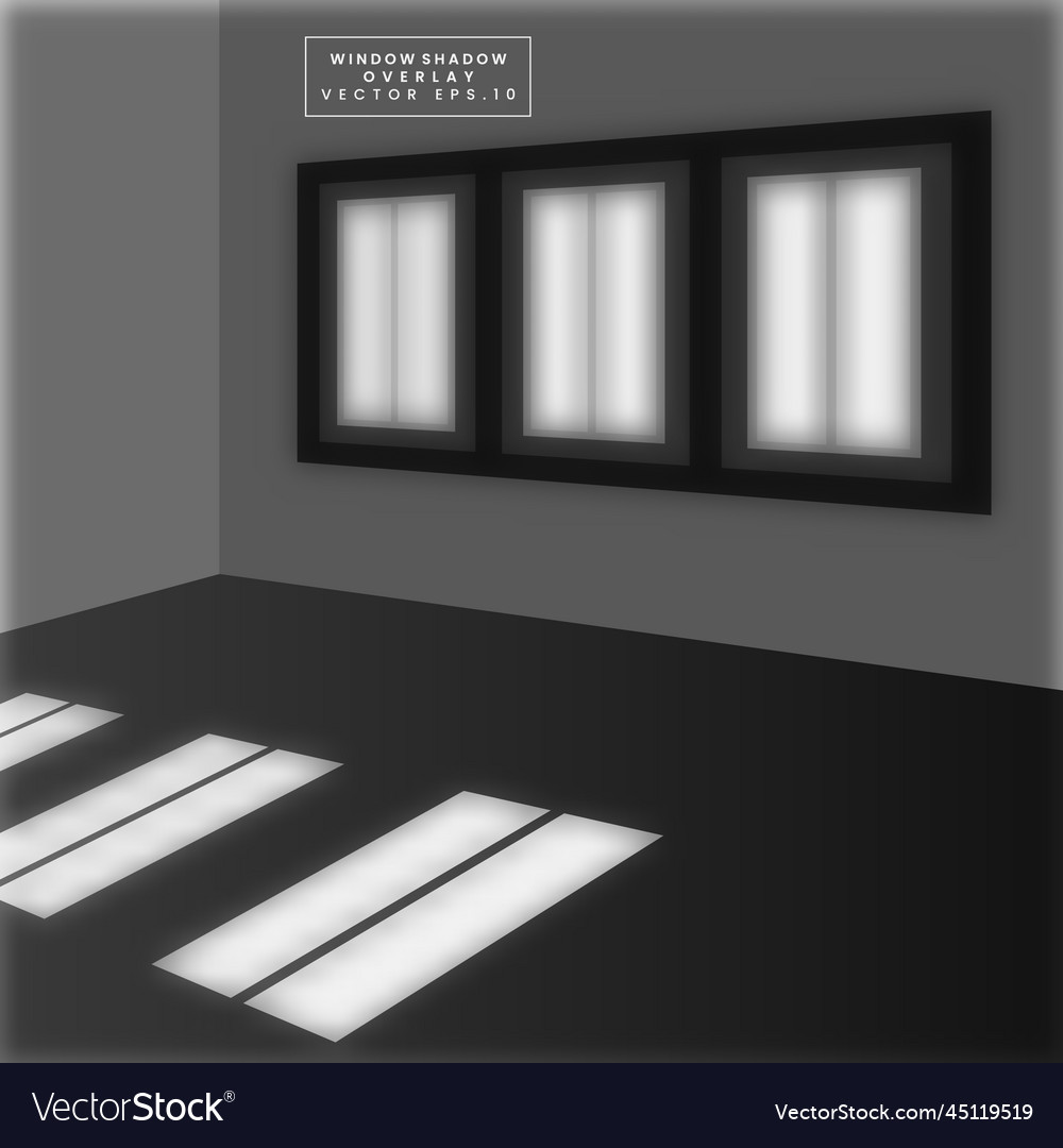 Three window shadow overlay image vector image Three window shadow overlay image