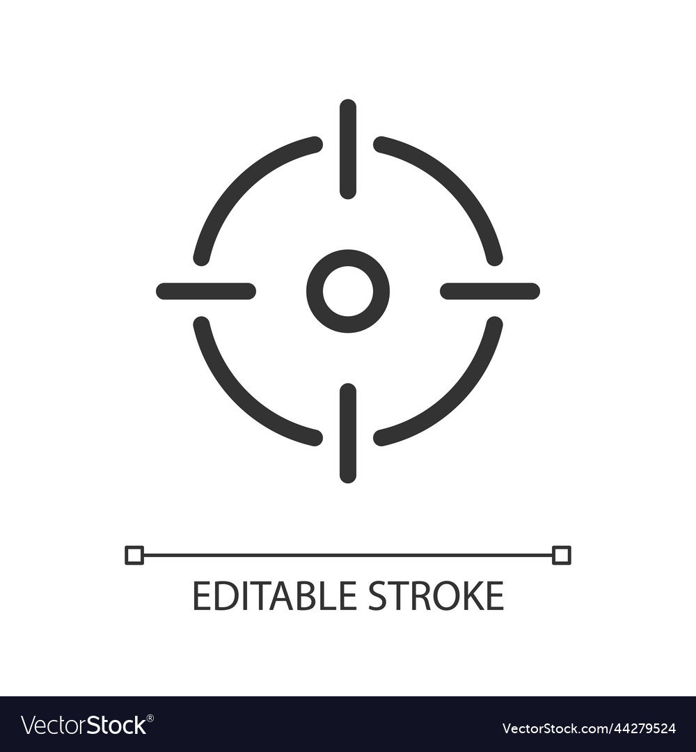 Aim pixel perfect linear ui icon Vector Image Aim pixel perfect linear ui icon