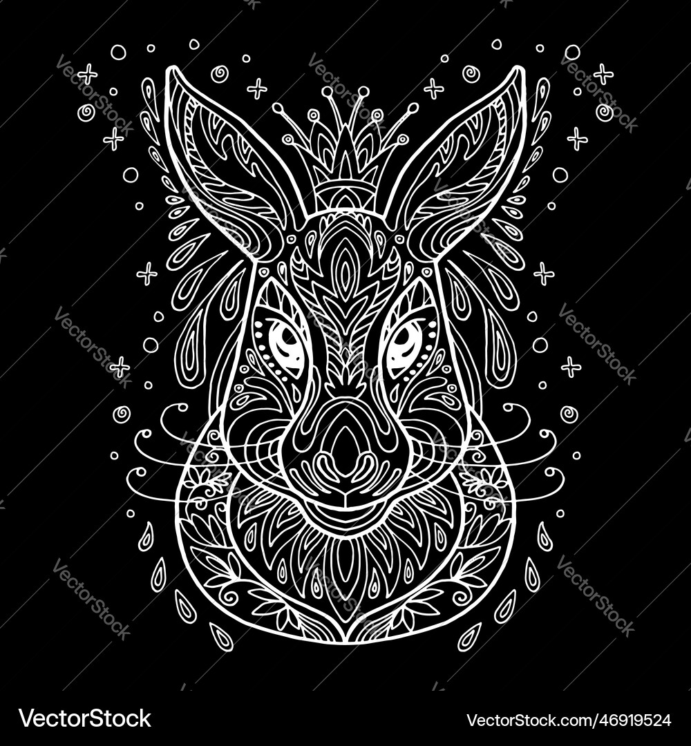 Coloring rabbit Royalty Free Vector Image - VectorStock