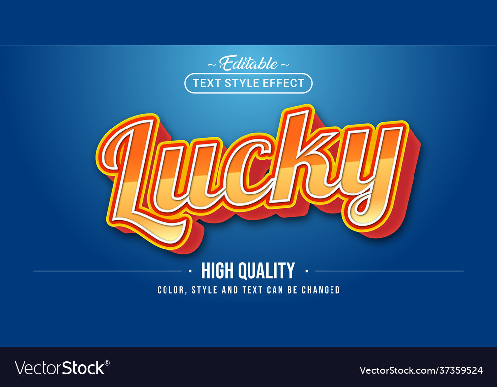 Editable text style effect - lucky