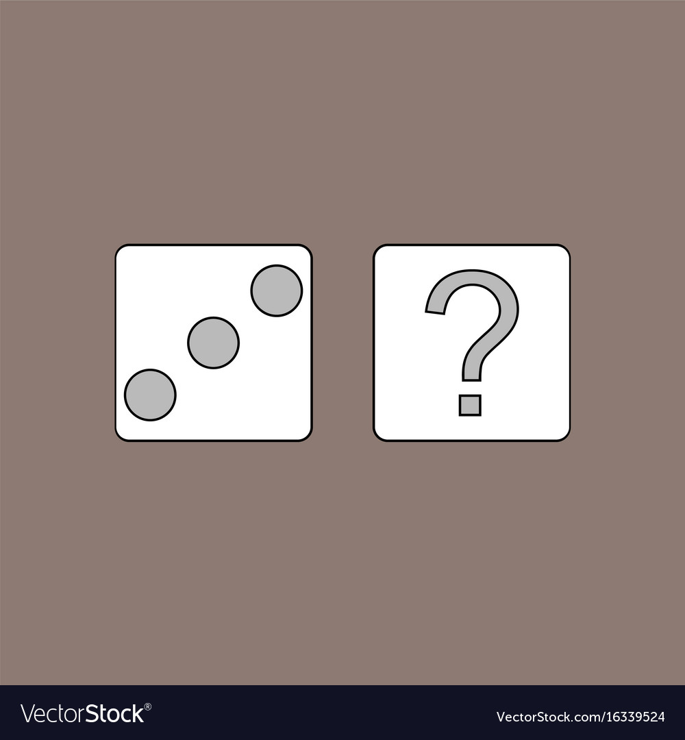 Flat icon design collection dice and question mark