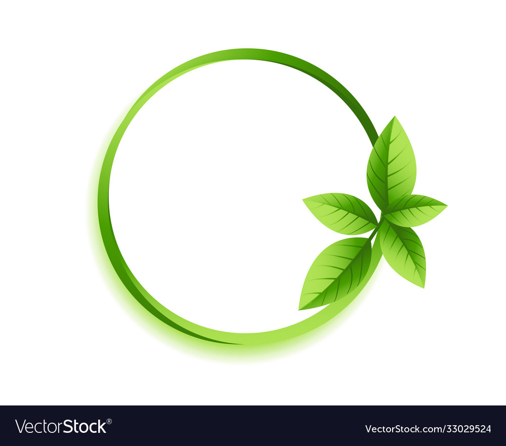 Green Leaf Frame with Circular Element