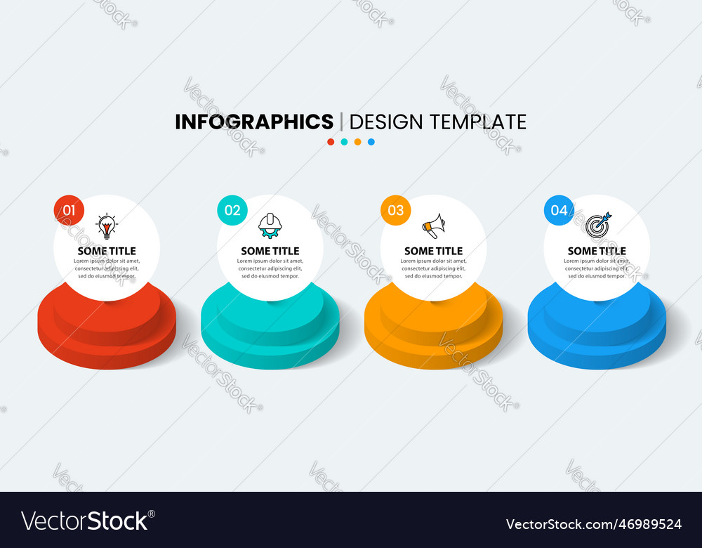Infographic template 4 circles on columns Vector Image Infographic template 4 circles on columns