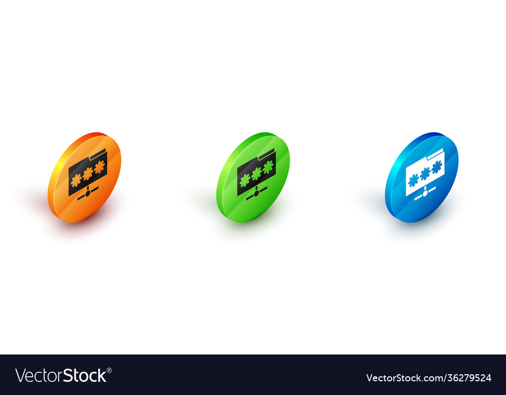 Isometric folder with password notification icon