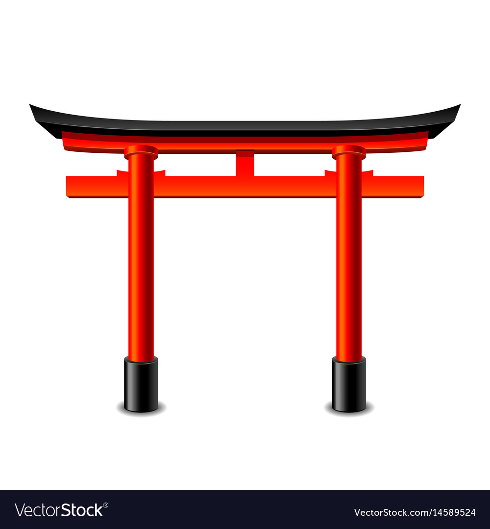 Japanese gate isolated on white Royalty Free Vector Image