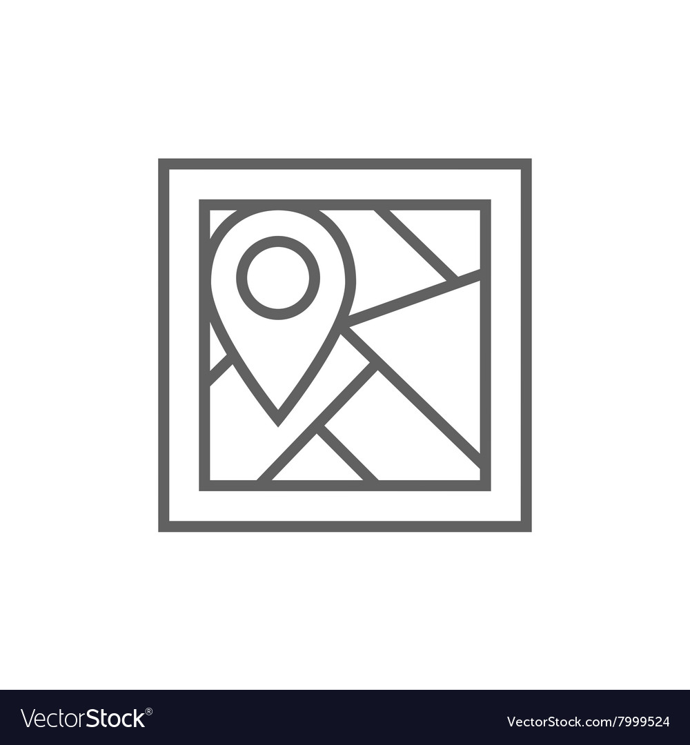 Map with pointer line icon