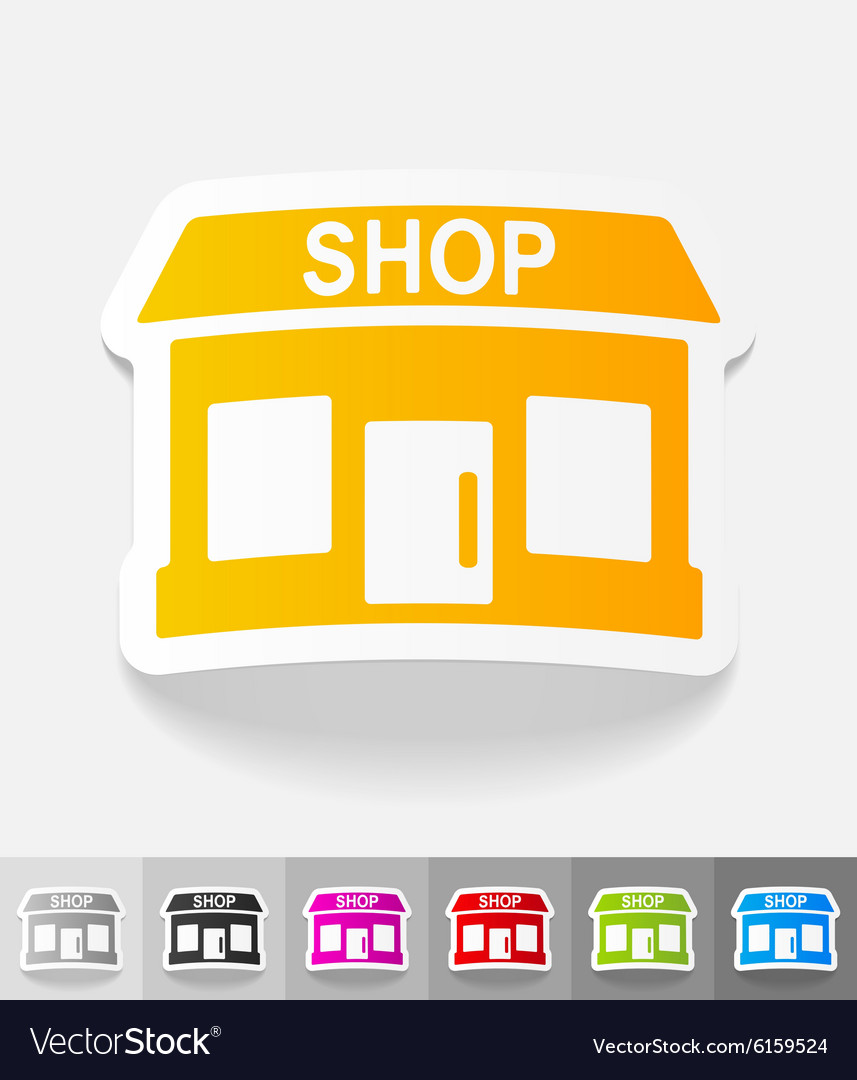 Realistic design element shop
