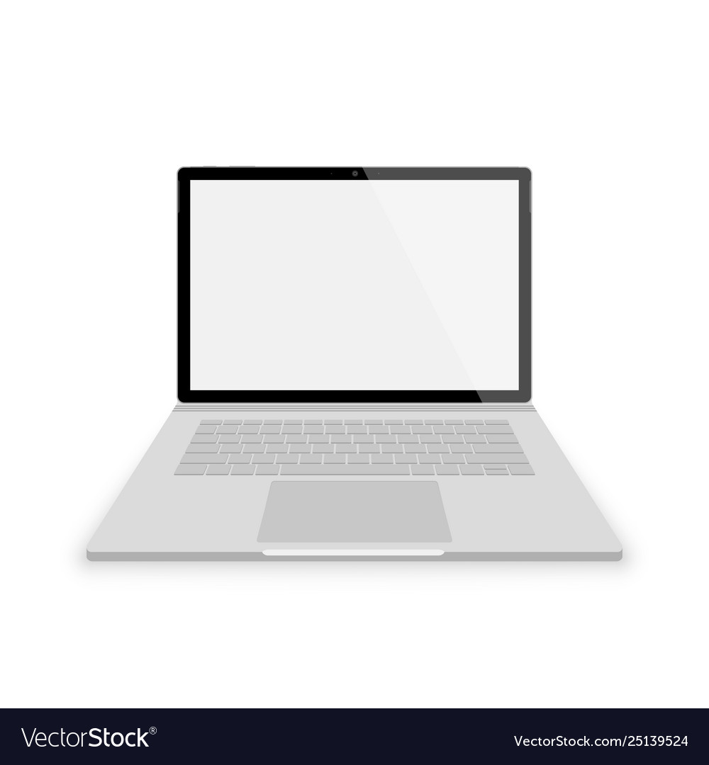 Realistic gray laptop front view isolated Vector Image