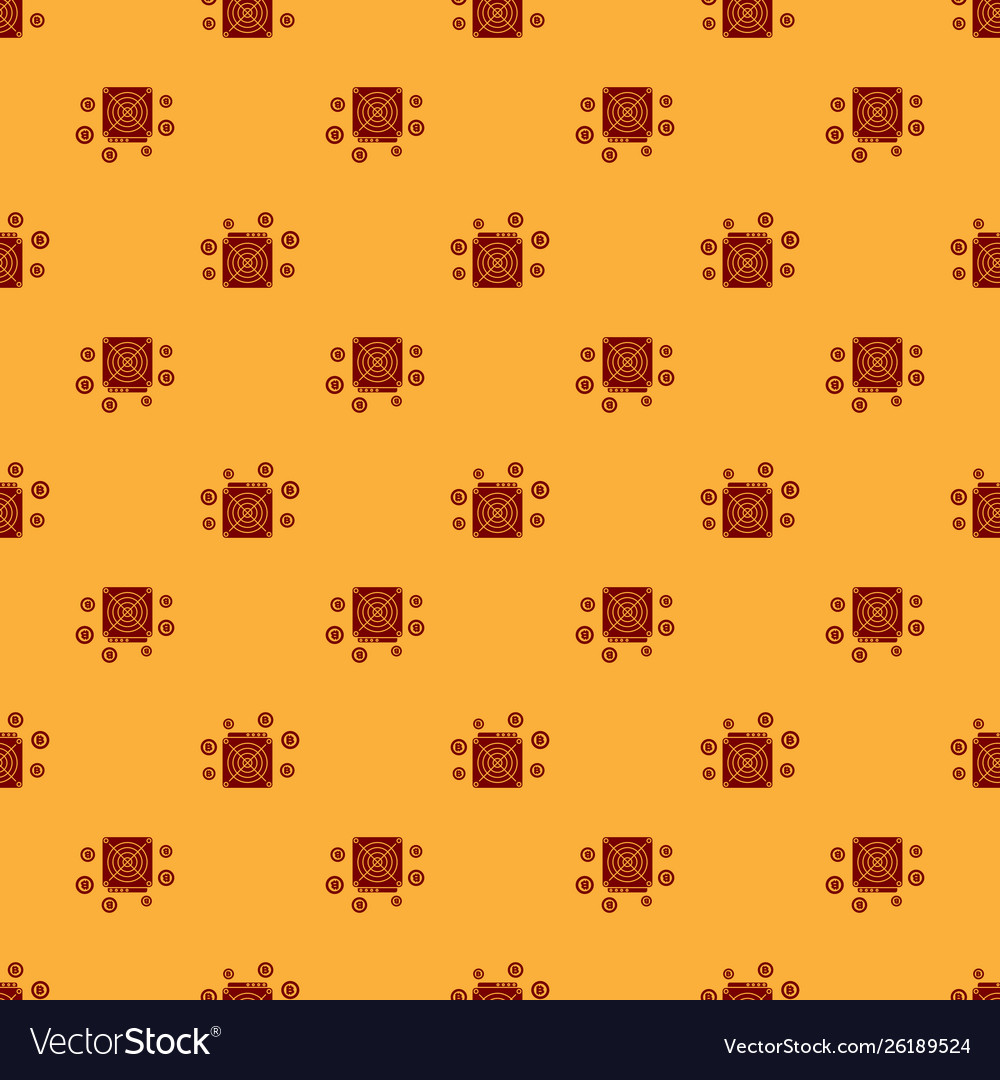 Red asic miner icon isolated seamless pattern vector image Red asic miner icon isolated seamless pattern