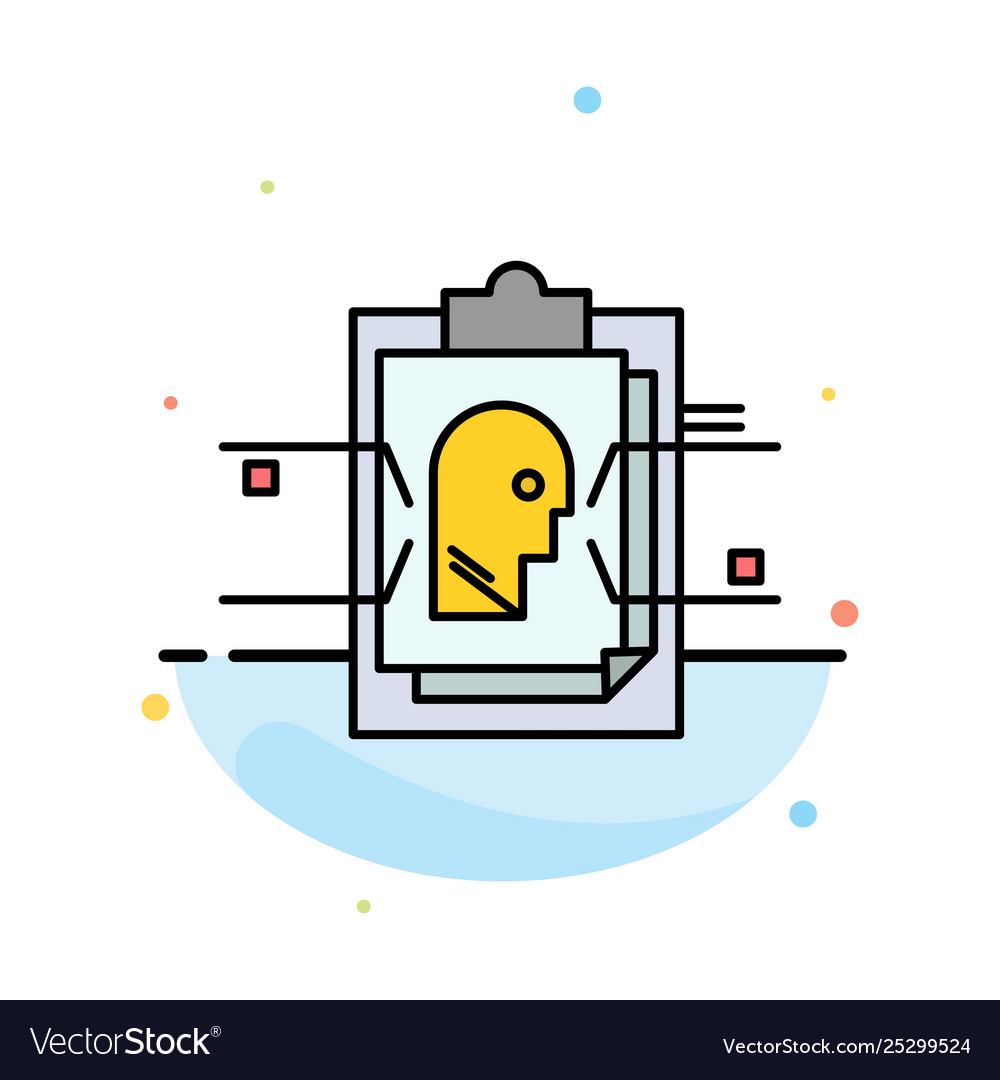 Report card file user id abstract flat color icon vector image Report card file user id abstract flat color icon
