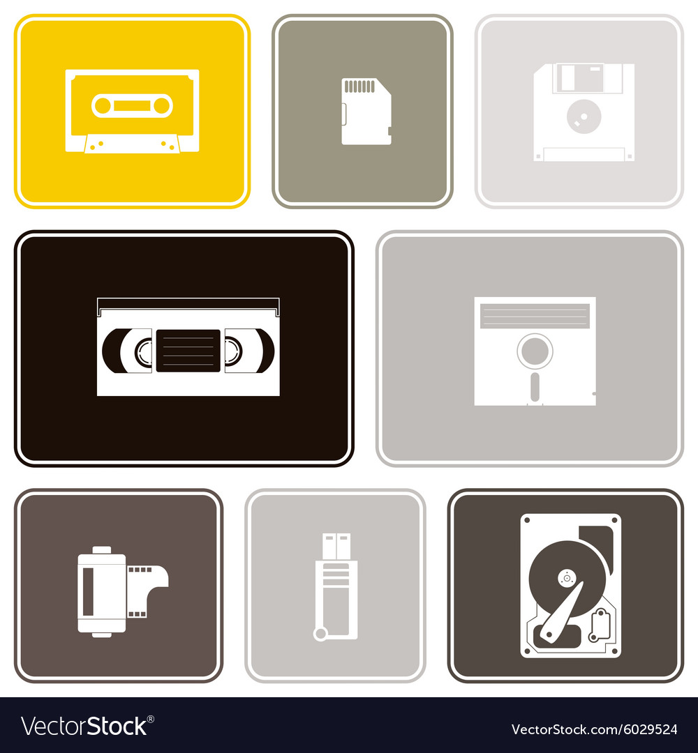 Seamless background with data storage icons