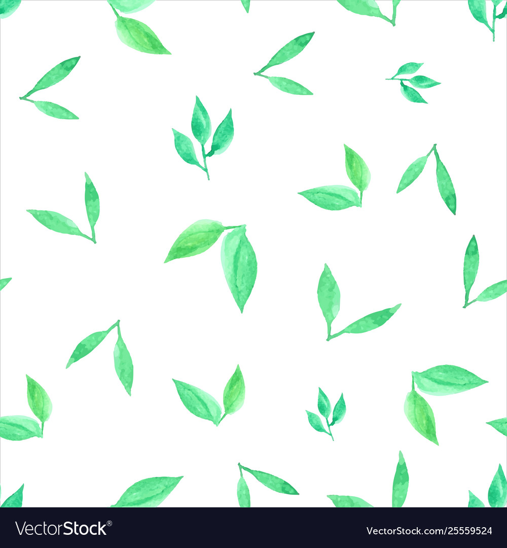 Seamless pattern with leaves watercolor