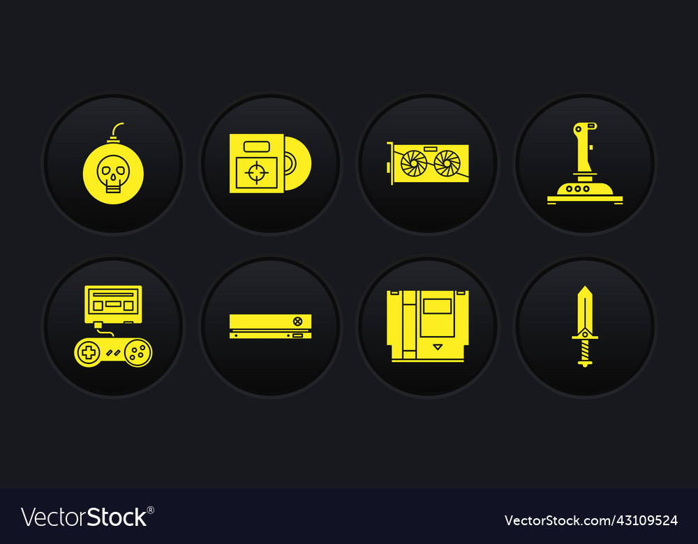 Set game console with joystick vector image Set game console with joystick
