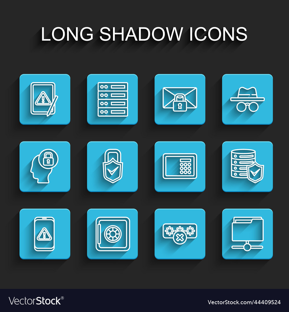 Set line mobile with exclamation mark safe vector image Set line mobile with exclamation mark safe