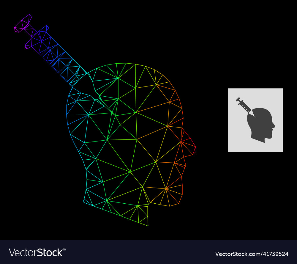 Spectrum gradient polygonal mesh head injection vector image Spectrum gradient polygonal mesh head injection