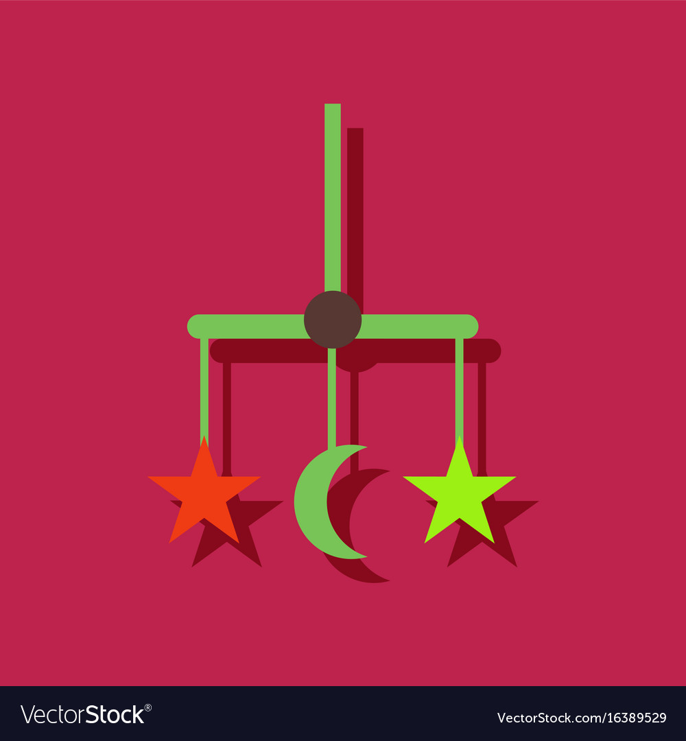 Baby bed carousel icon in sticker style